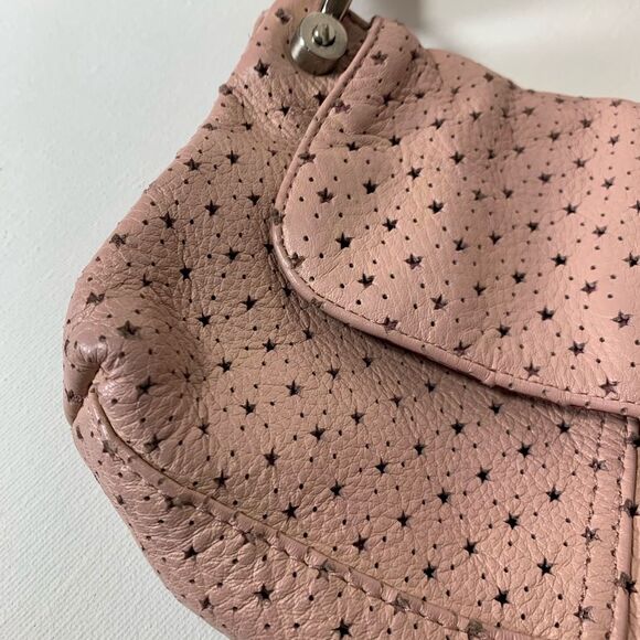 GAP Perforated Stars Pink Leather Handbag - Picture 2 of 7
